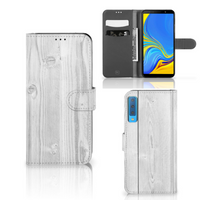 Samsung Galaxy A7 (2018) Book Style Case White Wood - thumbnail