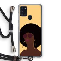 Golden hour: Samsung Galaxy A21s Transparant Hoesje met koord