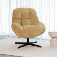 LABEL51 Draaifauteuil 'Huxley' Elite stof, kleur Brass