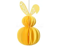 Paasdecoratie Papieren Hanger Konijn Geel 12cm