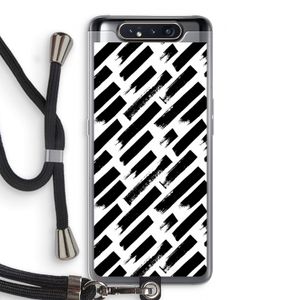 Zwarte vegen: Samsung Galaxy A80 Transparant Hoesje met koord