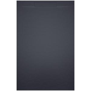 Riho Isola Douchevloer 80x80x3cm Kunstmarmer Leisteen structuur mat antraciet D007001080