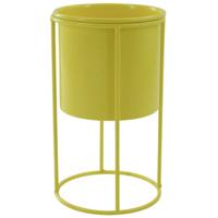 Housevitamin bloempot op standaard metaal geel 19 cm | 12 stuks