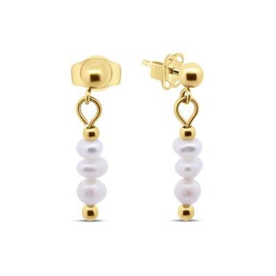 Oorbellen met parels - Stainless steel - Goud