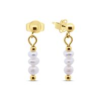 Oorbellen met parels - Stainless steel - Goud