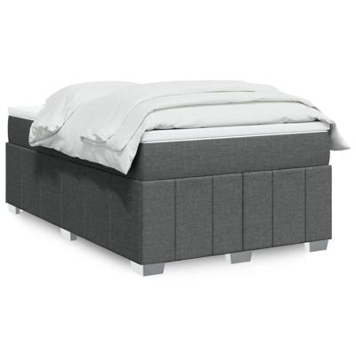 Boxspring met matras stof donkergrijs 120x190 cm