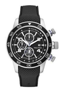 Horlogeband Nautica A20101G Silicoon Zwart 22mm