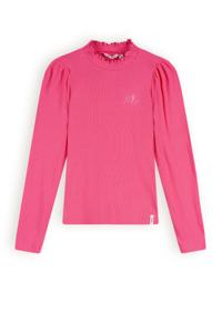 NoNo Meisjes t-shirt rib jersey - Koss - Azalea roze