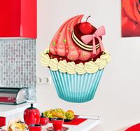 Muursticker decoratieve cupcake