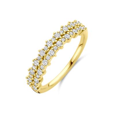 14k Geelgouden Ring met Diamant 0.38ct H SI