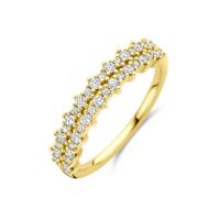 14k Geelgouden Ring met Diamant 0.38ct H SI