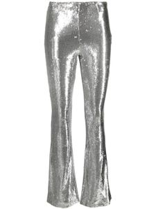 Philosophy Di Lorenzo Serafini pantalon évasé brodé de sequins à taille haute - Argent