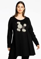 Yoek Tuniek wide bottom POODLE | Zwart | Maat 46/48
