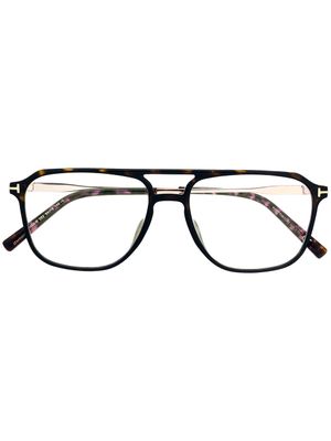 TOM FORD Eyewear lunettes de vue à monture aviateur - Marron