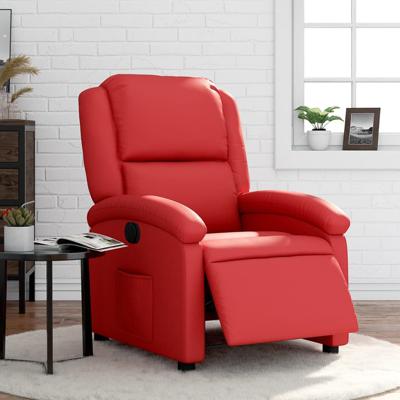 Fauteuil verstelbaar elektrisch kunstleer rood