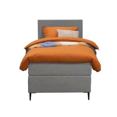 Boxspring Liv egaal - lichtgrijs - 90x200 cm - slanke poot - Leen Bakker