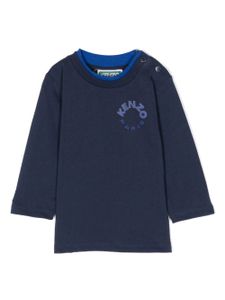 Kenzo Kids t-shirt en coton à logo imprimé - Bleu