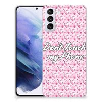 Samsung Galaxy S21 Plus Silicone-hoesje Flowers Pink DTMP - thumbnail