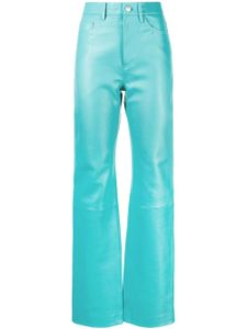 REMAIN pantalon ample en cuir - Vert