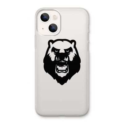 Angry Bear (black): iPhone 13 Transparant Hoesje