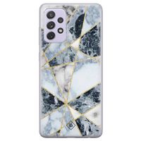 Samsung Galaxy A72 siliconen hoesje - Marmer blauw