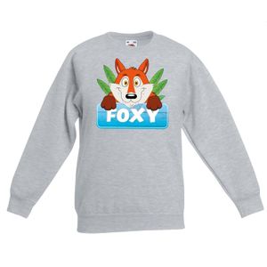 Sweater grijs voor kinderen met Foxy de vos 14-15 jaar (170/176)  -