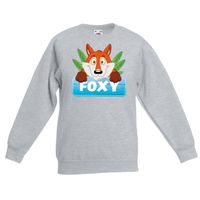 Sweater grijs voor kinderen met Foxy de vos 14-15 jaar (170/176)  - - thumbnail