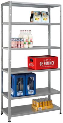 Avasco rek Clicker 100, ft 193 x 100 x 40 cm, 6 legborden, gegalvaniseerd