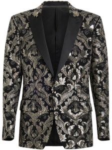 ETRO blazer brodé de perles à simple boutonnage - Noir