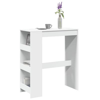 Bartafel met rekken 90x40x103,5 cm bewerkt hout wit
