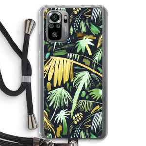 Tropical Palms Dark: Xiaomi Redmi Note 10S Transparant Hoesje met koord