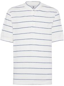 Brunello Cucinelli t-shirt à rayures - Blanc