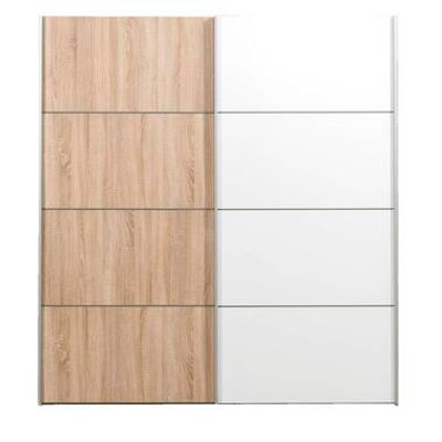 Schuifdeurkast Verona eikenkleur - eikenkleur/wit - 200x182x64 cm - Leen Bakker