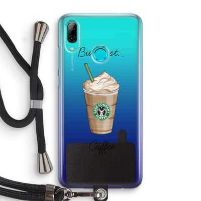 But first coffee: Huawei P Smart (2019) Transparant Hoesje met koord