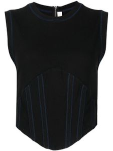 Dion Lee débardeur nervuré à design corset - Noir