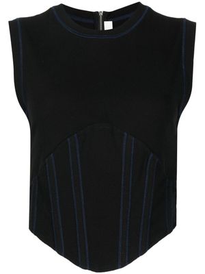 Dion Lee débardeur nervuré à design corset - Noir