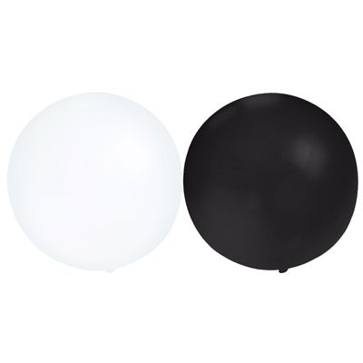 Bellatio Decorations 10x groot formaat ballonnen transparant en zwart met diameter 60 cm