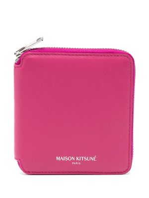 Maison Kitsuné portefeuille en cuir à logo imprimé - Rose