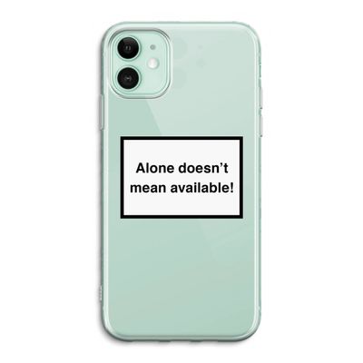 Alone: iPhone 11 Transparant Hoesje
