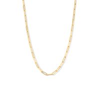 Ketting Paperclip Vierkante Buis zilver goudkleurig 3,0 mm 41 + 4 cm