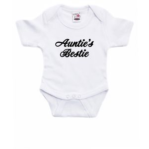 Aunties bestie cadeau baby rompertje wit jongen/meisje