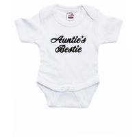 Aunties bestie cadeau baby rompertje wit jongen/meisje