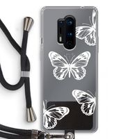 White butterfly: OnePlus 8 Pro Transparant Hoesje met koord
