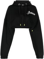 BARROW hoodie crop en coton à logo imprimé - Noir