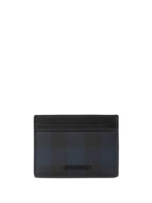 Burberry porte-cartes en cuir à carreaux - Bleu