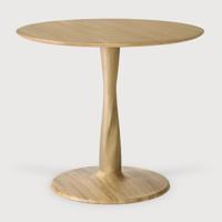 Ethnicraft Ronde Bistrotafel 'Torsion' Gevernist Eikenhout, 90cm