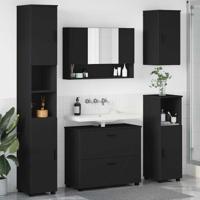 Badkamermeubelset 5 pcs Zwart 30 x 35 x 192 cm Bewerkt hout