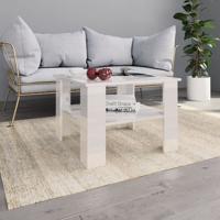 Salontafel 60x60x42 cm bewerkt hout hoogglans wit