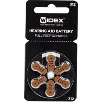 Widex Hoortoestel batterijen 1 pakjes 6 batterijen Bruine sticker P312 gehoorapparaat