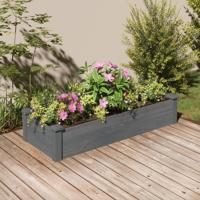 VidaXL Plantenbak verhoogd met voering 120x45x25 cm vurenhout grijs